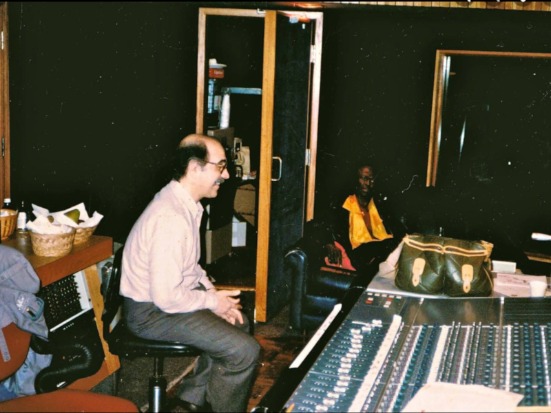 Miles Davis and producer Tommy LiPuma recording Miles' "Tutu" at Capitol Studio B